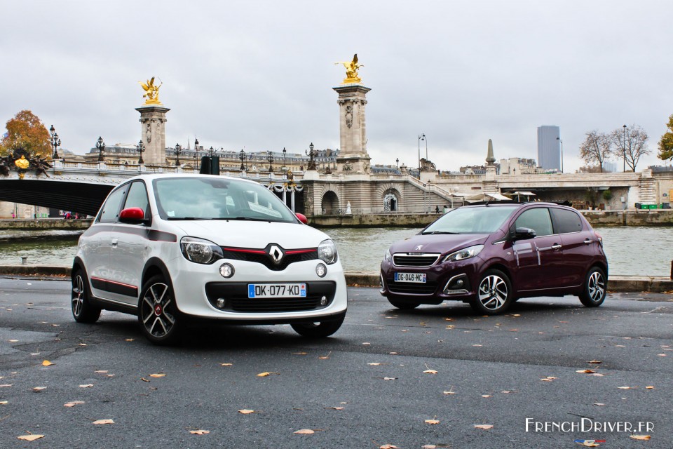 Essai de la Renault Twingo 3 et Peugeot 108