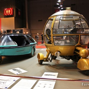 Photo Charbonneaux Ellipsis (1970) et Ponthieu Automodule (1968) – Salon Rétromobile Paris 2016